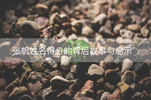 张帆姓名得分的背后故事与启示