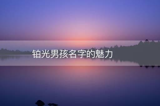 铂光男孩名字的魅力