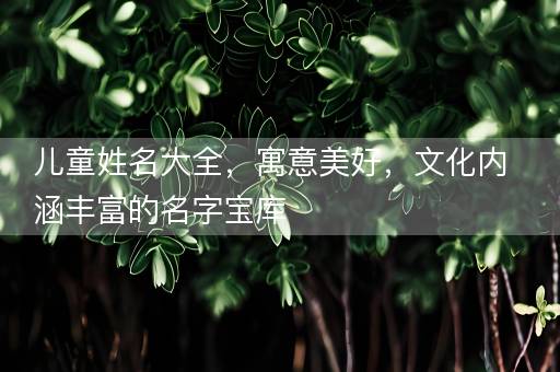 儿童姓名大全，寓意美好，文化内涵丰富的名字宝库