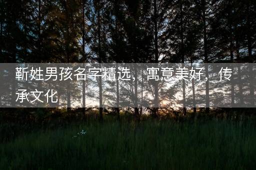 靳姓男孩名字精选，寓意美好，传承文化