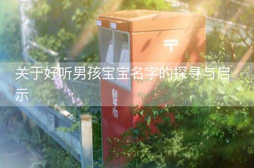 关于好听男孩宝宝名字的探寻与启示