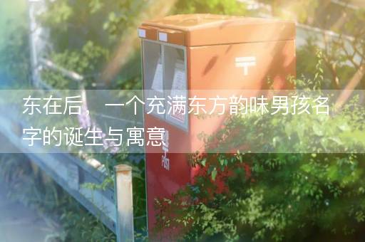 东在后，一个充满东方韵味男孩名字的诞生与寓意