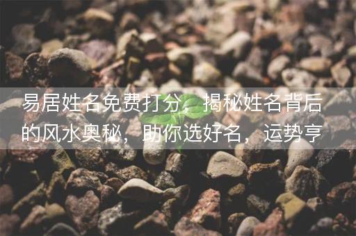 易居姓名免费打分，揭秘姓名背后的风水奥秘，助你选好名，运势亨通！