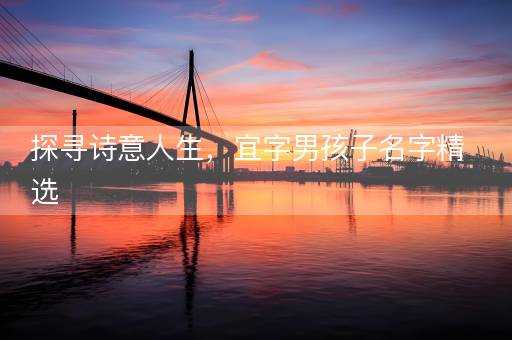 探寻诗意人生，宜字男孩子名字精选