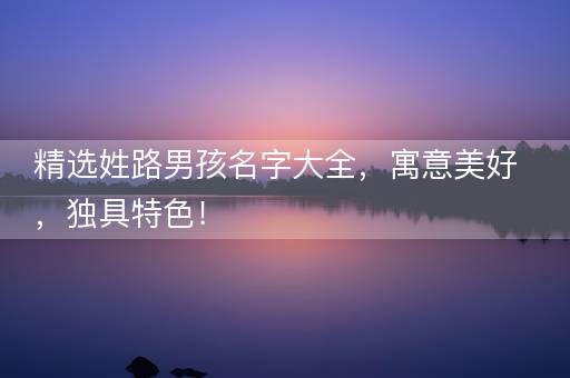 精选姓路男孩名字大全，寓意美好，独具特色！