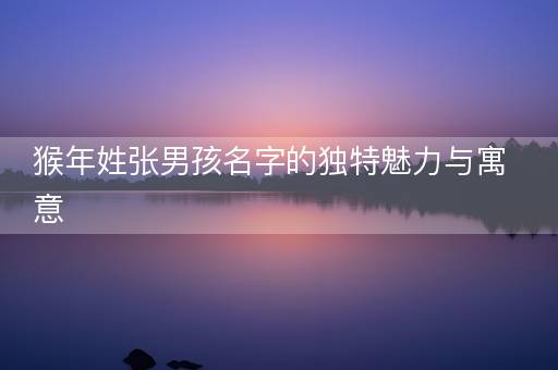 猴年姓张男孩名字的独特魅力与寓意