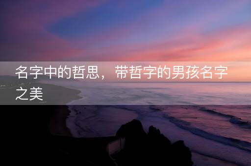 名字中的哲思,带哲字的男孩名字之美 名字中的哲思,带哲字的男孩名字之美
