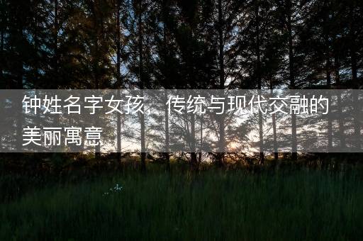 钟姓名字女孩，传统与现代交融的美丽寓意