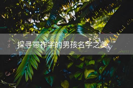 探寻带祚字的男孩名字之美