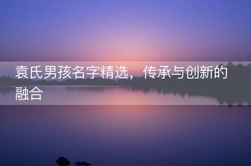 袁氏男孩名字精选，传承与创新的融合