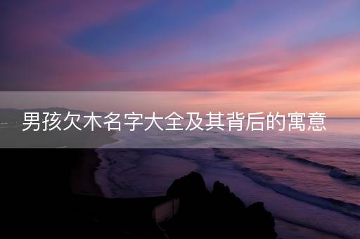 男孩欠木名字大全及其背后的寓意