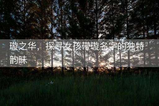 璇之华，探寻女孩带璇名字的独特韵味