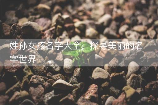 姓孙女孩名字大全，探寻美丽的名字世界