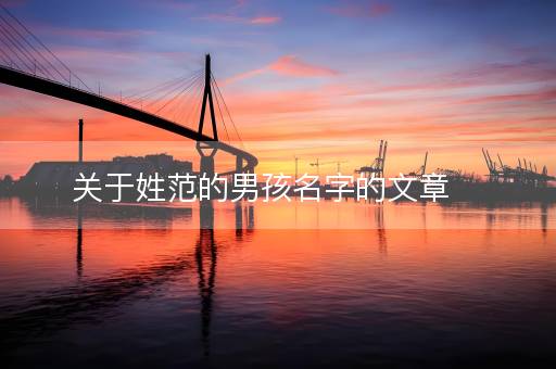 关于姓范的男孩名字的文章