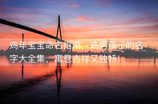 鸡年宝宝命名指南，鸡男孩子的名字大全集，寓意吉祥又独特！