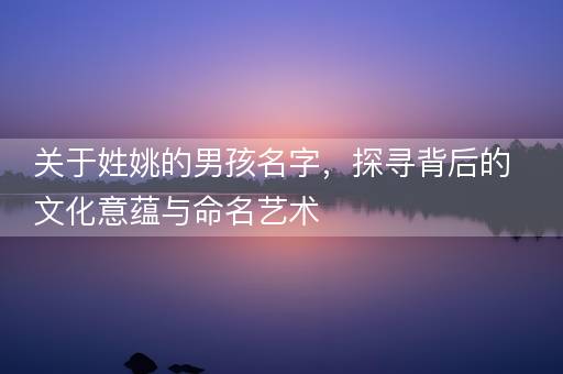 关于姓姚的男孩名字,探寻背后的文化意蕴与命名艺术 关于姓姚的男孩名字,探寻背后的文化意蕴与命名艺术