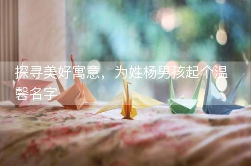 探寻美好寓意，为姓杨男孩起个温馨名字