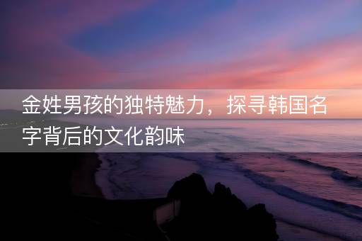 金姓男孩的独特魅力,探寻韩国名字背后的文化韵味 金姓男孩的独特魅力,探寻韩国名字背后的文化韵味