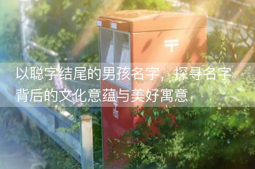 以聪字结尾的男孩名字,探寻名字背后的文化意蕴与美好寓意 以聪字结尾的男孩名字,探寻名字背后的文化意蕴与美好寓意