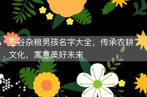 五谷杂粮男孩名字大全,传承农耕文化,寓意美好未来 五谷杂粮男孩名字大全,传承农耕文化,寓意美好未来