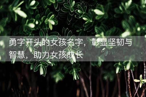 勇字开头的女孩名字,彰显坚韧与智慧,助力女孩成长 勇字开头的女孩名字,彰显坚韧与智慧,助力女孩成长