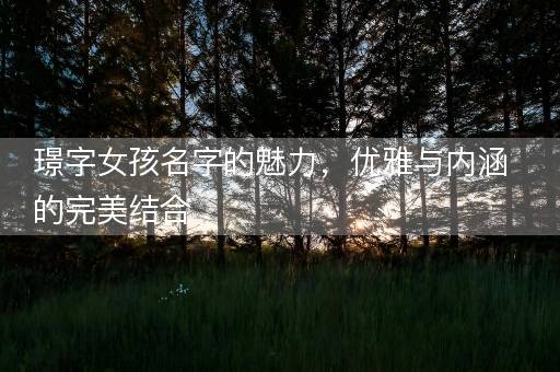璟字女孩名字的魅力,优雅与内涵的完美结合 璟字女孩名字的魅力,优雅与内涵的完美结合