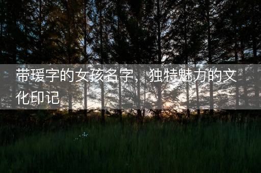 带瑗字的女孩名字，独特魅力的文化印记