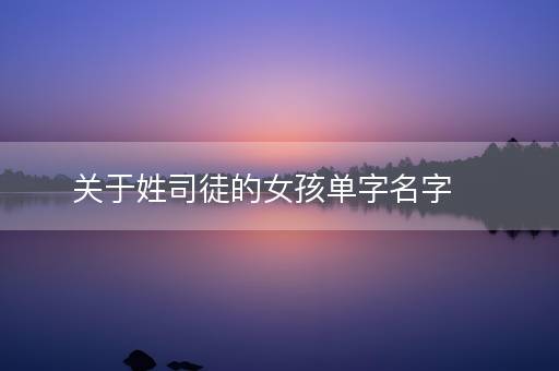 关于姓司徒的女孩单字名字 关于姓司徒的女孩单字名字