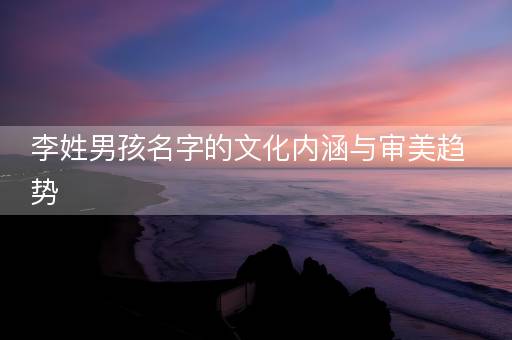 李姓男孩名字的文化内涵与审美趋势