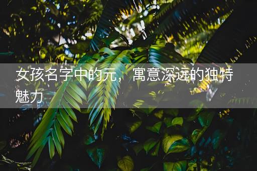 女孩名字中的元,寓意深远的独特魅力 女孩名字中的元,寓意深远的独特魅力
