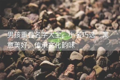 男孩重叠名字大全，小名巧选，寓意美好，传承文化韵味