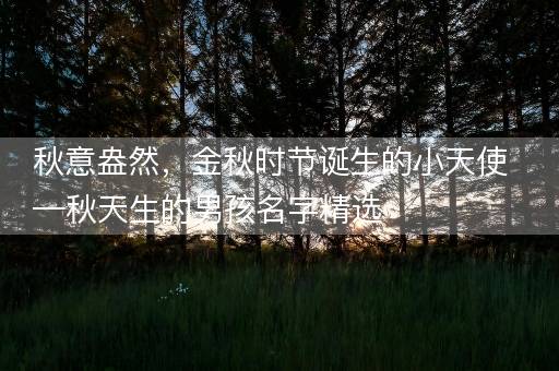 秋意盎然,金秋时节诞生的小天使—秋天生的男孩名字精选 秋意盎然,金秋时节诞生的小天使—秋天生的男孩名字精选