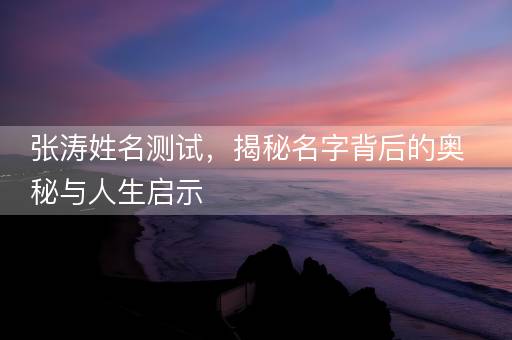张涛姓名测试，揭秘名字背后的奥秘与人生启示