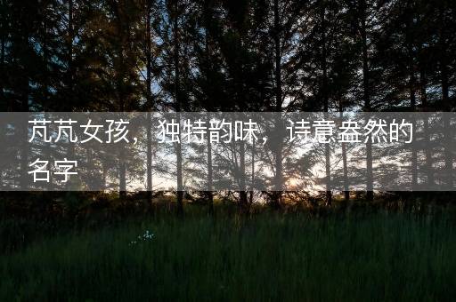芃芃女孩，独特韵味，诗意盎然的名字