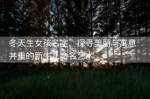 冬天生女孩名字，探寻美丽与寓意并重的新生儿命名艺术