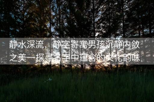 静水深流，静字寄寓男孩沉静内敛之美—探寻名字中蕴含的文化韵味