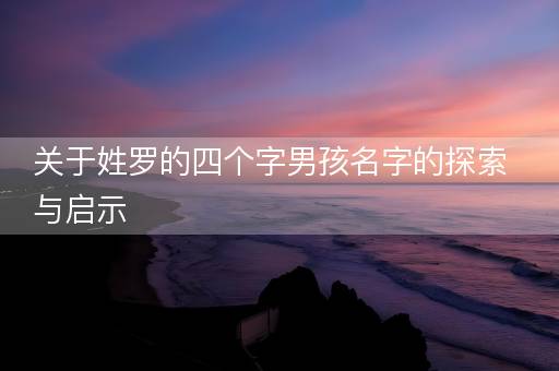 关于姓罗的四个字男孩名字的探索与启示
