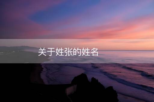 关于姓张的姓名