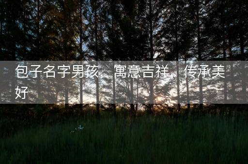 包子名字男孩，寓意吉祥，传承美好