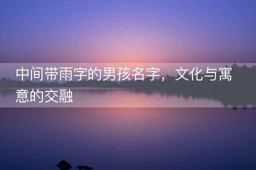 中间带雨字的男孩名字，文化与寓意的交融
