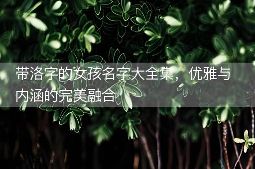 带洛字的女孩名字大全集，优雅与内涵的完美融合
