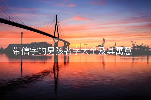 带信字的男孩名字大全及其寓意