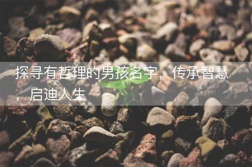 探寻有哲理的男孩名字，传承智慧，启迪人生