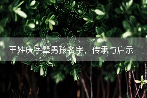 王姓庆字辈男孩名字，传承与启示