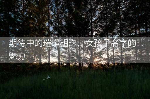 期待中的璀璨明珠，女孩子名字的魅力