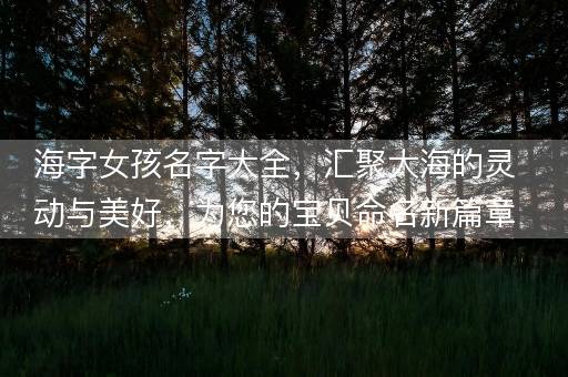 海字女孩名字大全，汇聚大海的灵动与美好，为您的宝贝命名新篇章