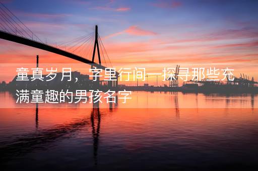 童真岁月，字里行间—探寻那些充满童趣的男孩名字