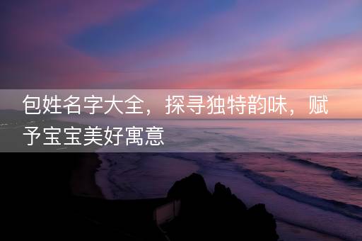 包姓名字大全，探寻独特韵味，赋予宝宝美好寓意