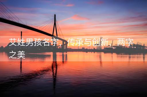 艾姓男孩名字，传承与创新，两字之美