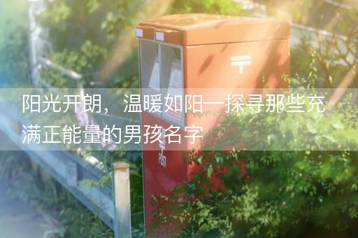 阳光开朗，温暖如阳—探寻那些充满正能量的男孩名字